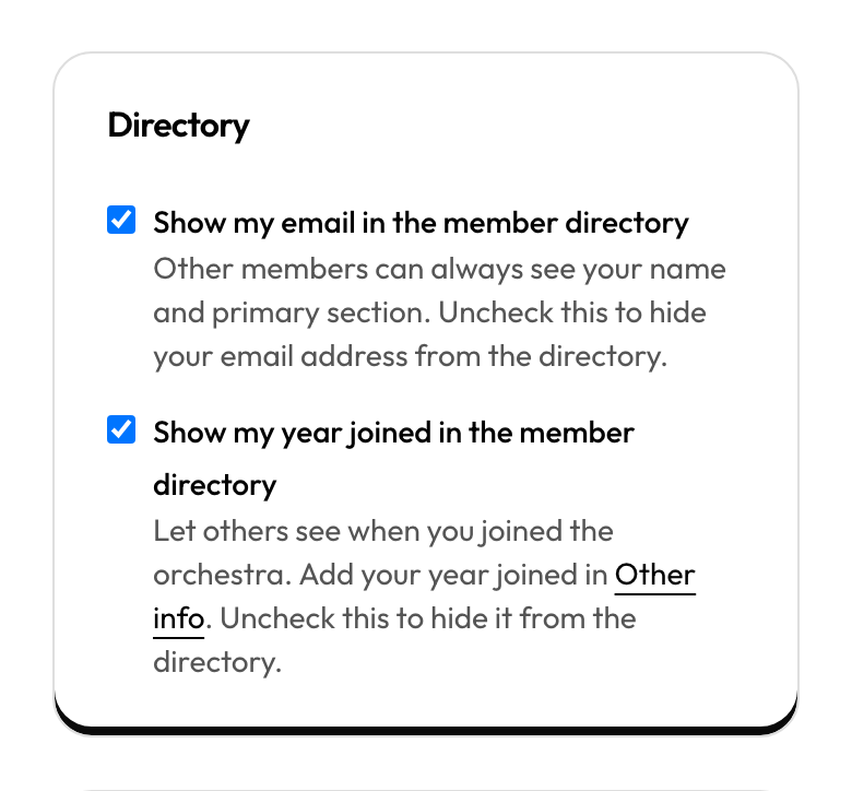 Directory privacy toggles on Edit contact