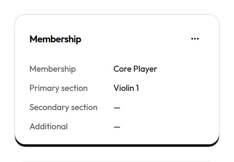 Account membership section