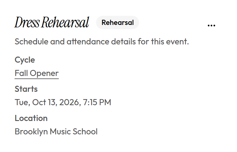 Event detail header and tabs