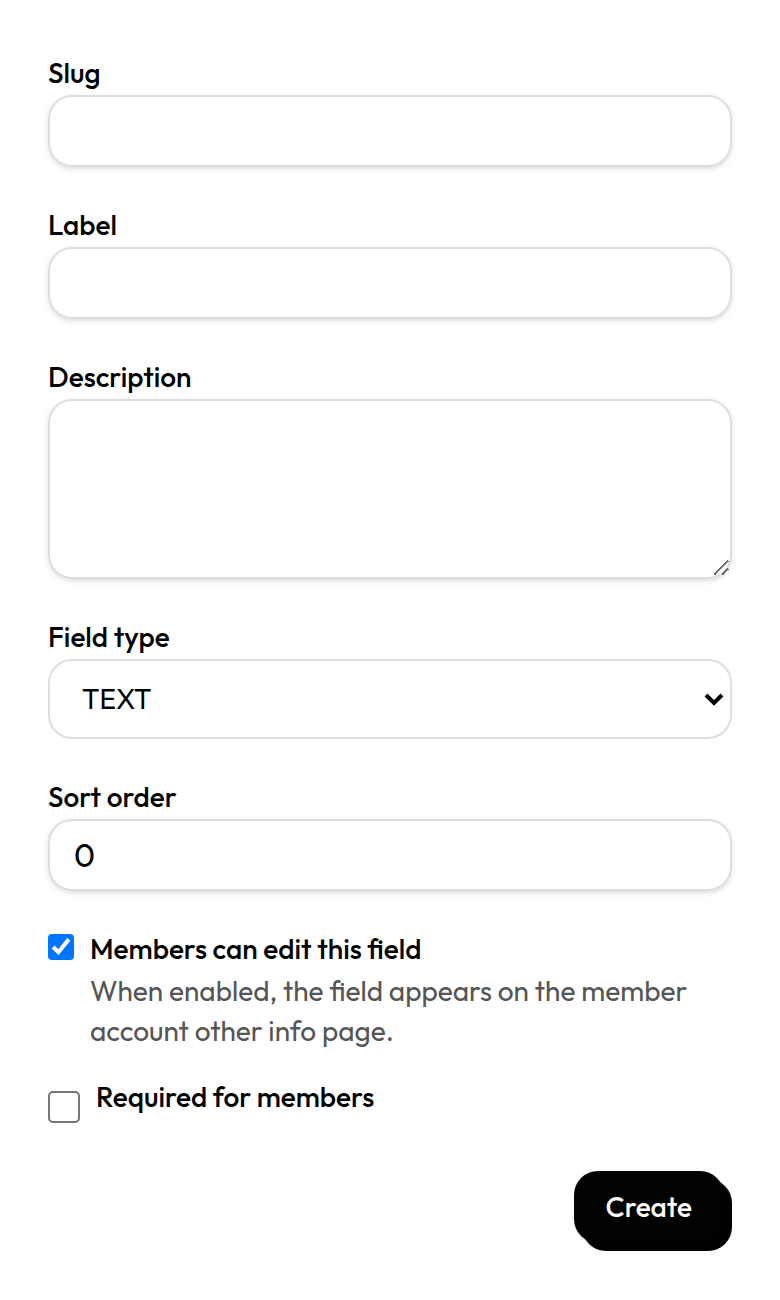 Add member field form